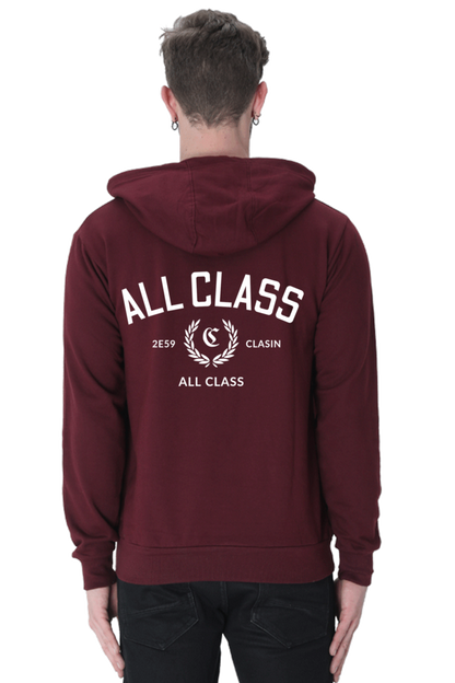 All Class 'First Edition' maroon color Premium Hooded Sweatshirt