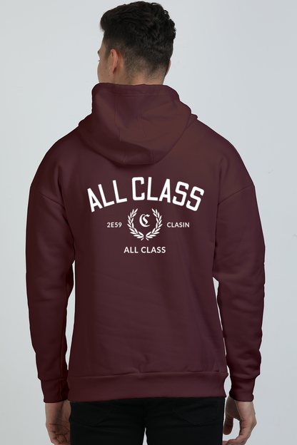 All class unisex Oversized Hooded Sweatshirt Maroon