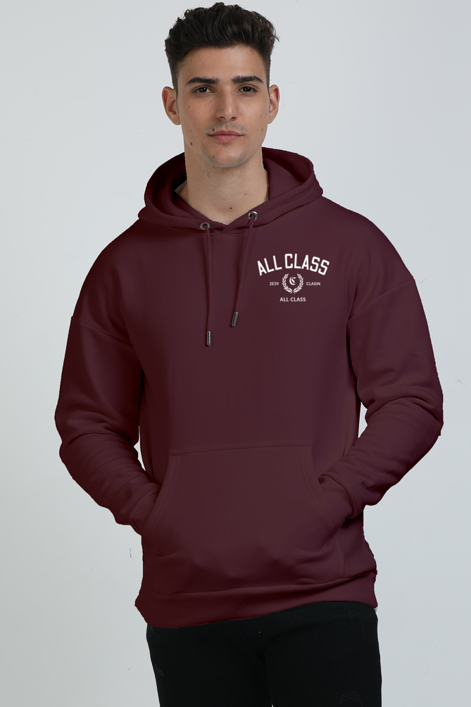 All class unisex Oversized Hooded Sweatshirt Maroon