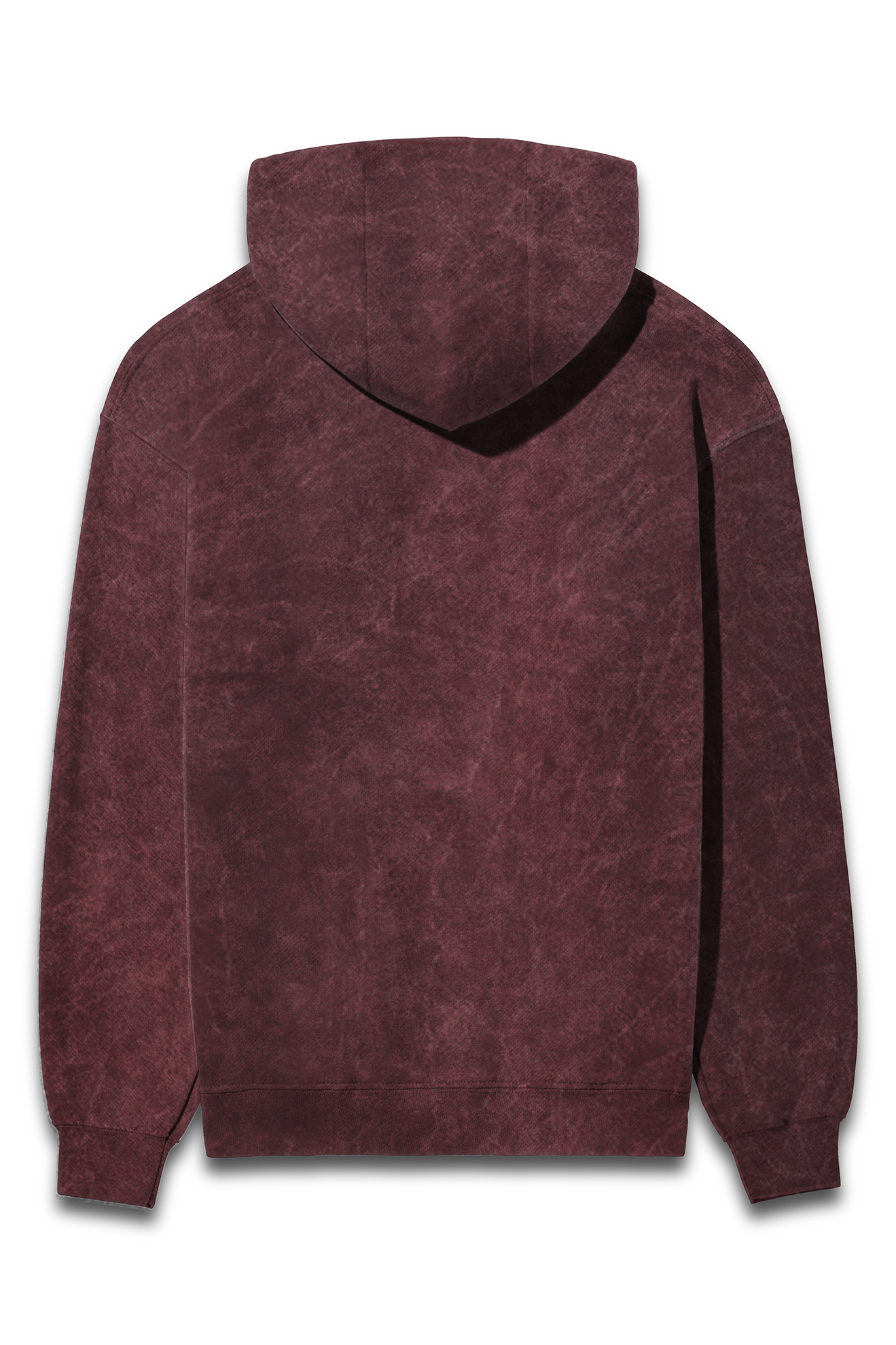 Maroon color acid Wash Hooded Sweatshirt - Premium Edition