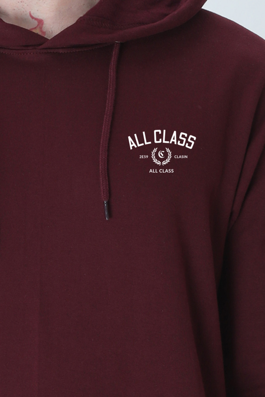 All Class 'First Edition' maroon color Premium Hooded Sweatshirt