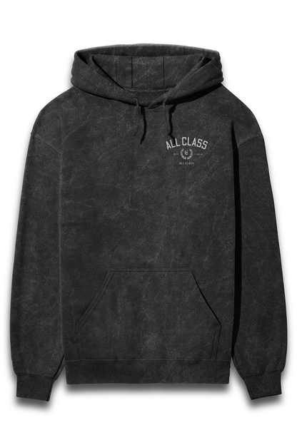 Black color acid Wash Hooded Sweatshirt - Premium Edition