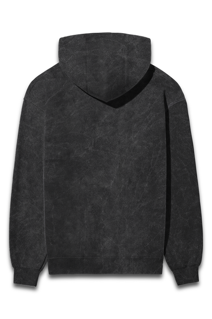 Black color acid Wash Hooded Sweatshirt - Premium Edition