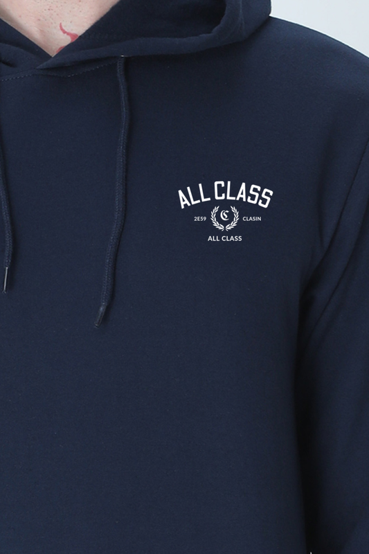 All Class 'First Edition' navy blue color Premium Hooded Sweatshirt